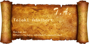 Teleki Adalbert névjegykártya